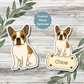 Custom French Bulldog Dog Sticker - Pied | Personalized with Name