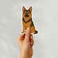 Custom German Shephard Dog Sticker - Black and Red | Personalized with Name