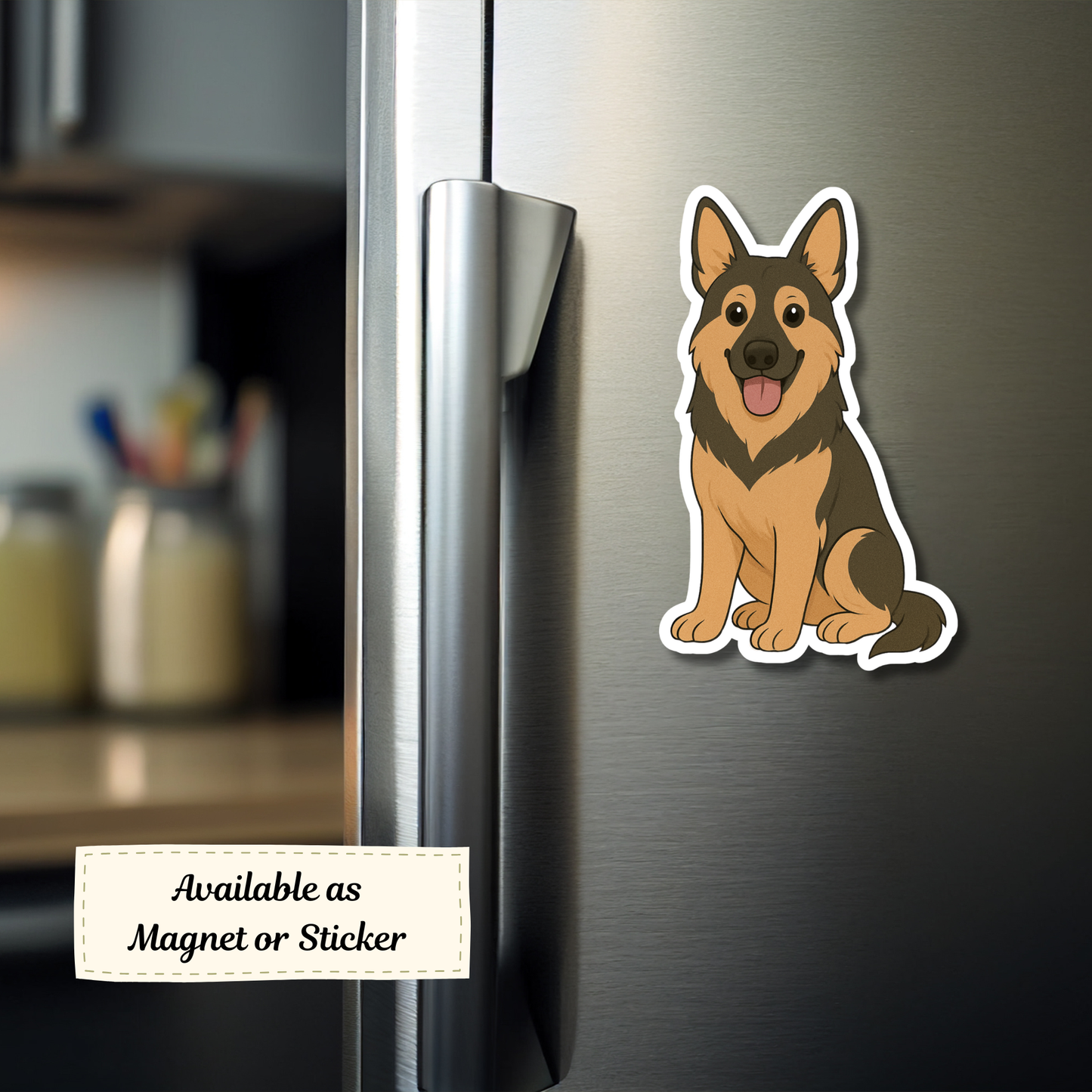 Custom German Shepherd Dog Sticker - Black and Tan | Personalized with Name