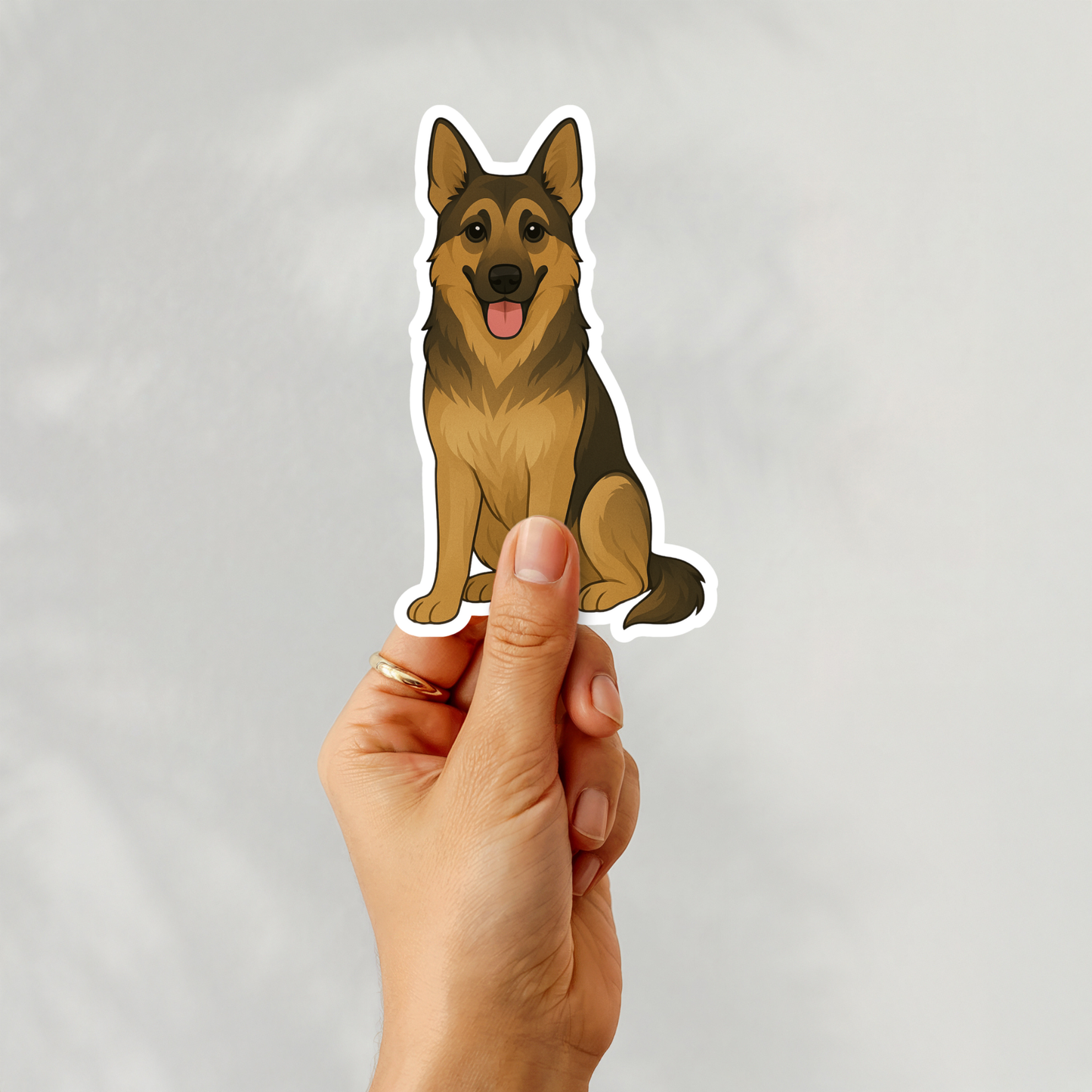 Custom German Shepherd Dog Sticker - Sable | Personalized with Name