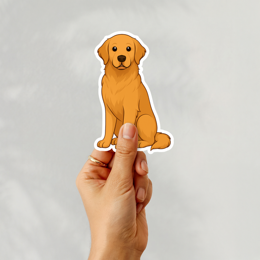 Custom Golden Retriever Dog Sticker - Classic Golden | Personalized with Name
