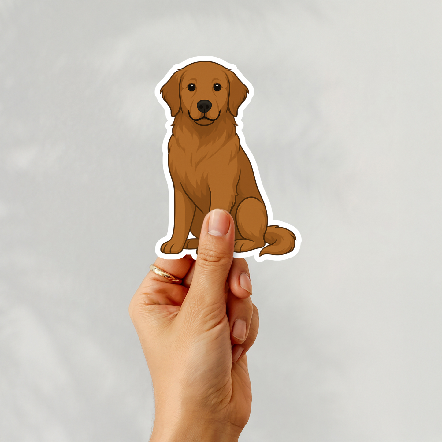 Custom Golden Retriever Dog Sticker - Dark Golden | Personalized with Name