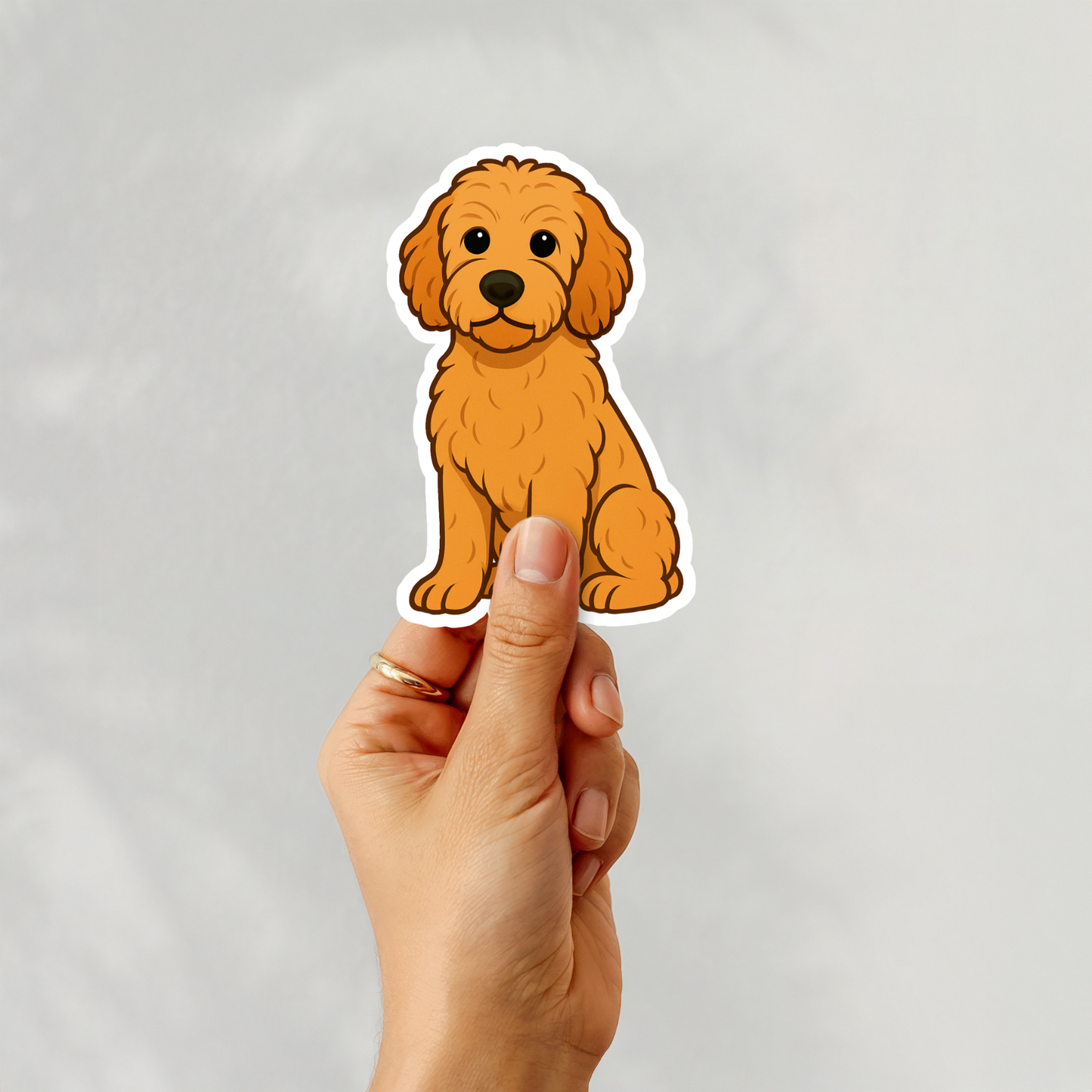 Custom Goldendoodle Dog Sticker - Apricot | Personalized with Name