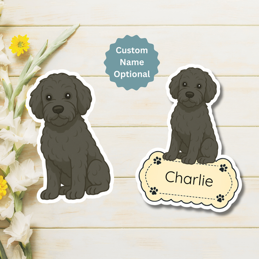 Custom Goldendoodle Dog Magnet - Black | Personalized with Pet Name