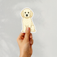 Custom Goldendoodle Dog Sticker - Cream | Personalized with Name