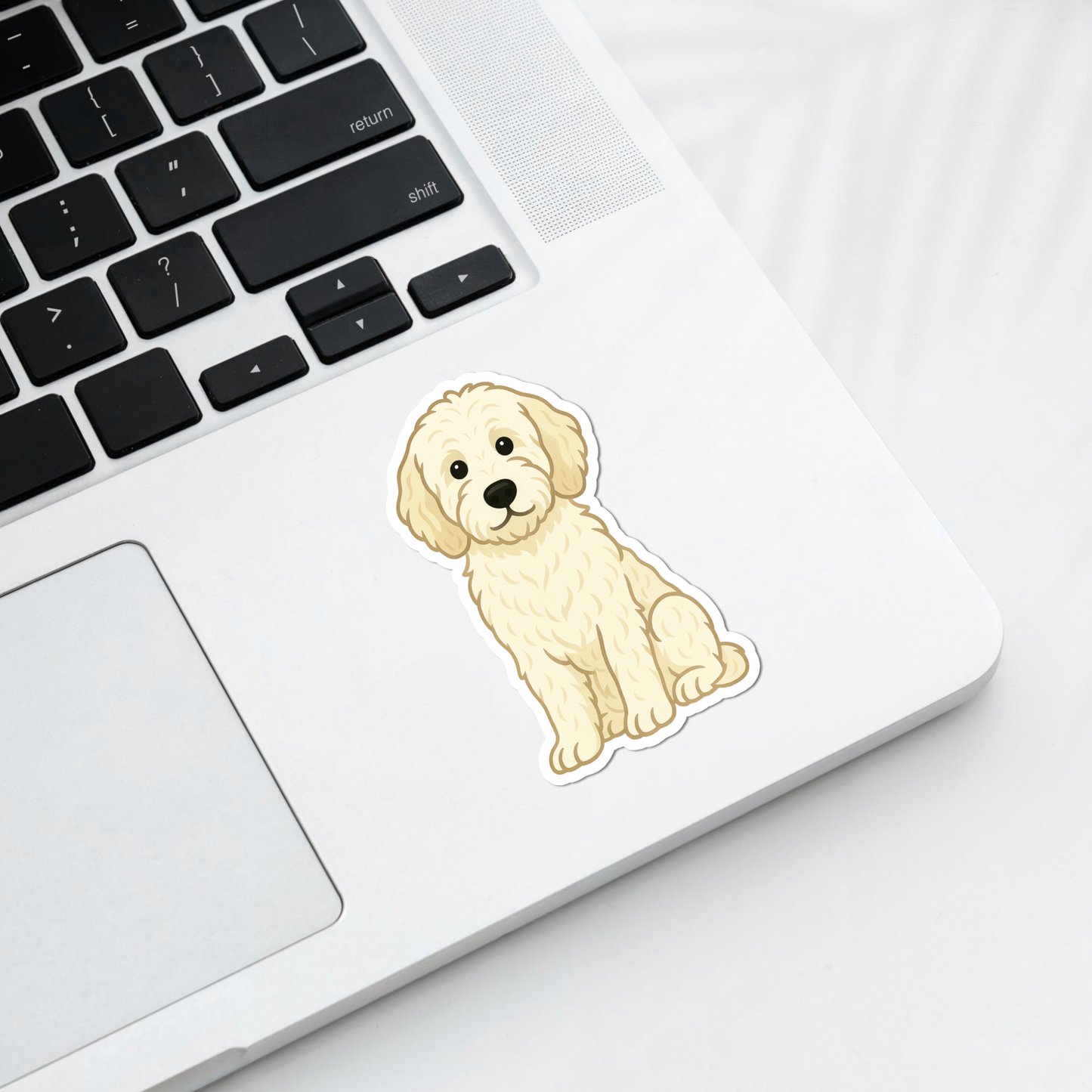 Custom Goldendoodle Dog Sticker - Cream | Personalized with Name