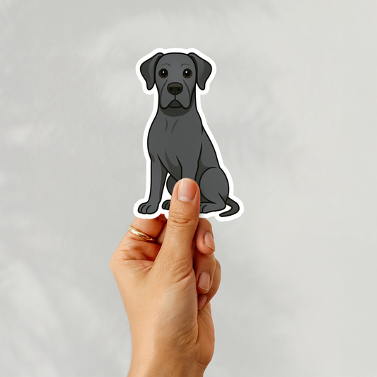 Custom Great Dane Dog Sticker - Black | Personalized with Name