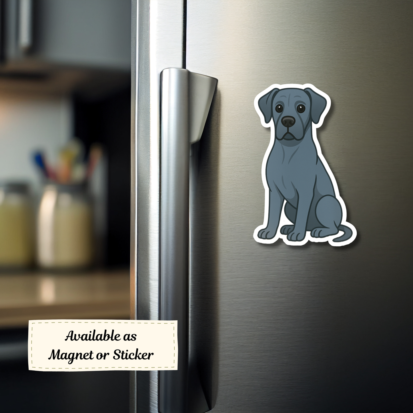 Custom Great Dane Dog Sticker - Blue | Personalized with Name
