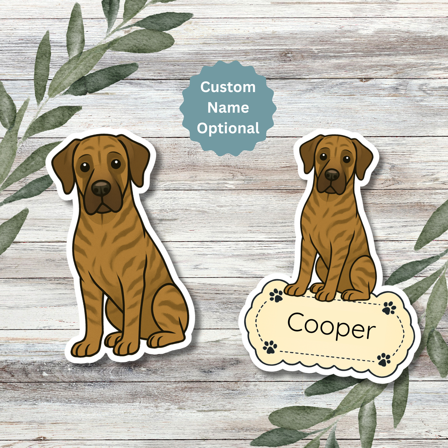 Custom Great Dane Dog Sticker - Brindle | Personalized with Name