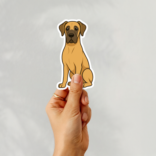 Custom Great Dane Dog Sticker - Fawn | Personalized with Name
