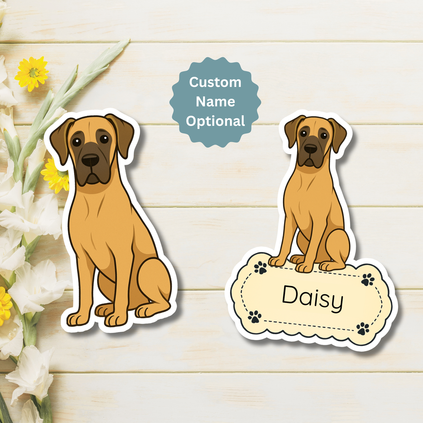Custom Great Dane Dog Magnet - Fawn | Personalized with Pet Name