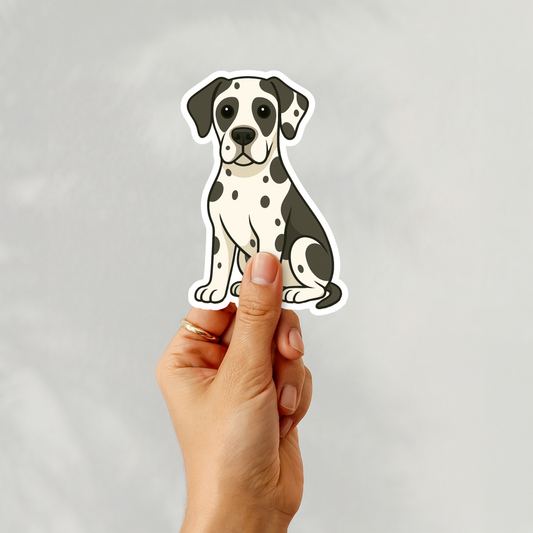 Custom Great Dane Dog Sticker - Harlequin | Personalized with Name