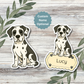 Custom Great Dane Dog Sticker - Harlequin | Personalized with Name