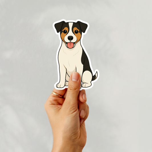 Custom Jack Russell Terrier Dog Sticker - Tri-colored | Personalized with Name