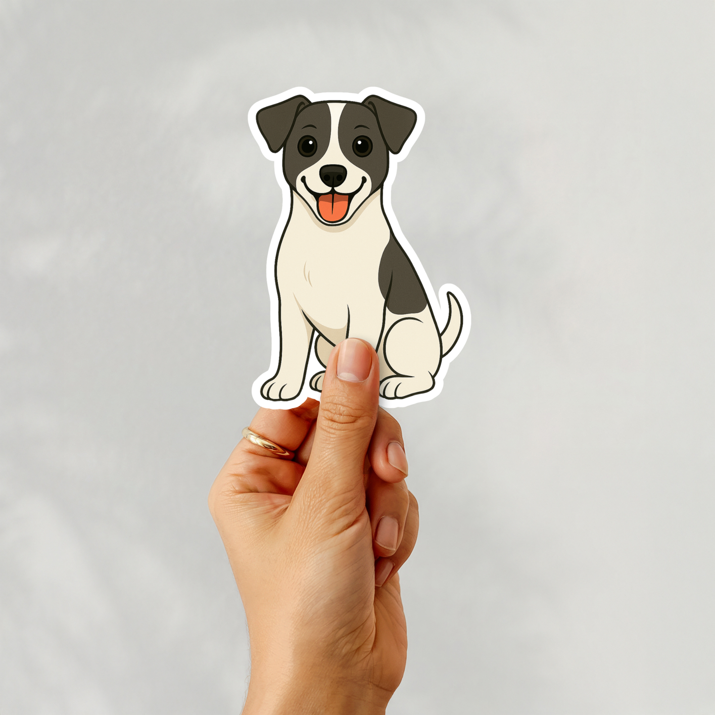Custom Jack Russell Terrier Dog Sticker - White and Black | Personalized with Name