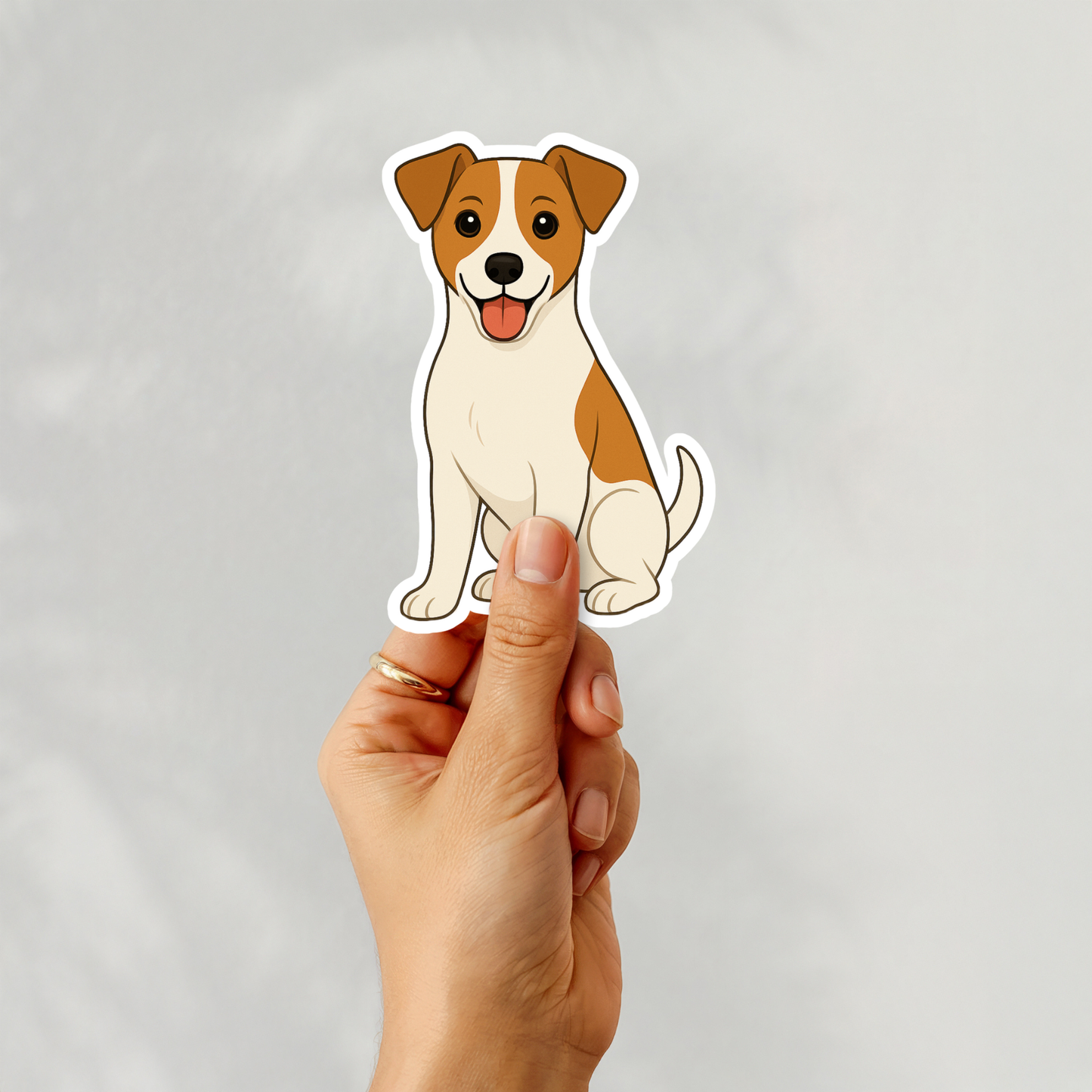 Custom Jack Russell Terrier Dog Sticker - White and Tan | Personalized with Name
