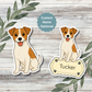 Custom Jack Russell Terrier Dog Sticker - White and Tan | Personalized with Name