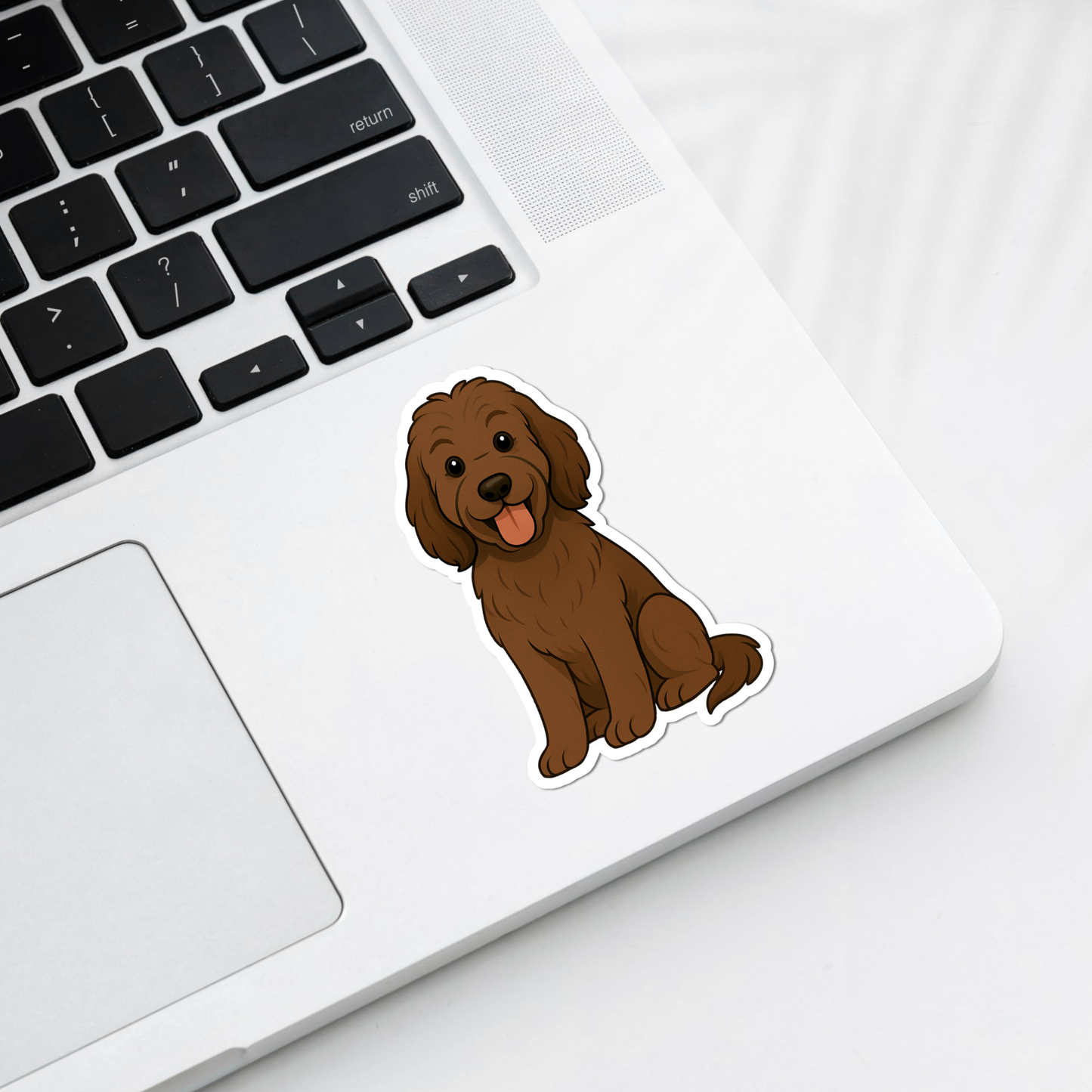 Custom Dog Sticker - Chocolate Labradoodle | Personalized with Name
