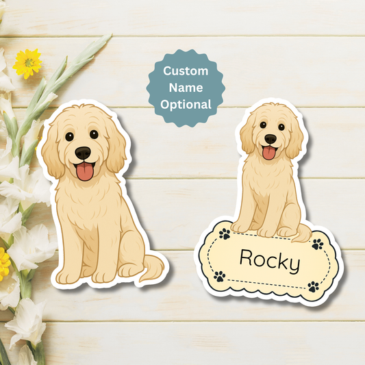 Custom Labradoodle Dog Magnet - Cream | Personalized with Pet Name