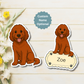 Custom Labradoodle Dog Magnet - Red | Personalized with Pet Name