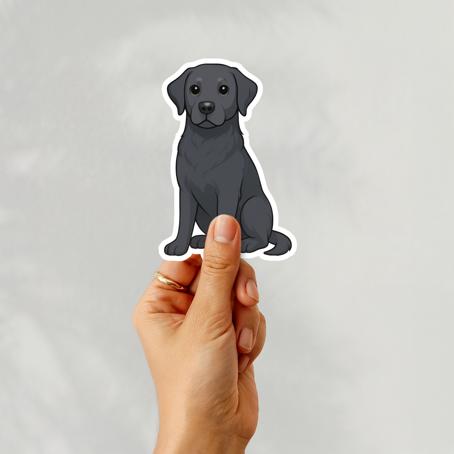 Custom Labrador Retriever Dog Sticker - Black | Personalized with Name