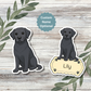Custom Labrador Retriever Dog Sticker - Black | Personalized with Name
