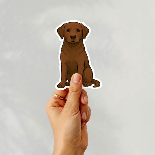 Custom Labrador Retriever Dog Sticker - Chocolate | Personalized with Name