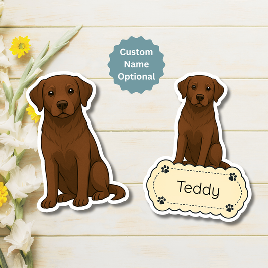 Custom Labrador Retriever Dog Magnet - Chocolate | Personalized with Pet Name