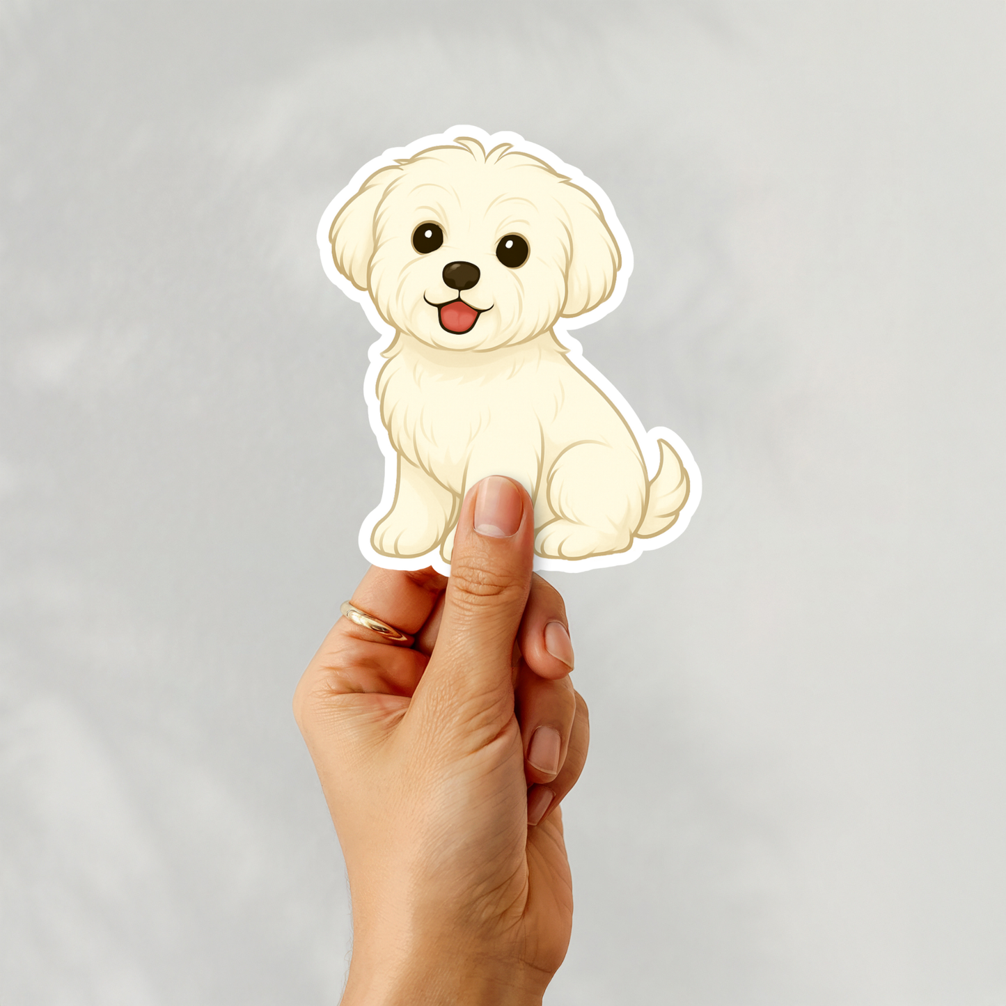 Custom Maltese Dog Sticker - White | Personalized with Name