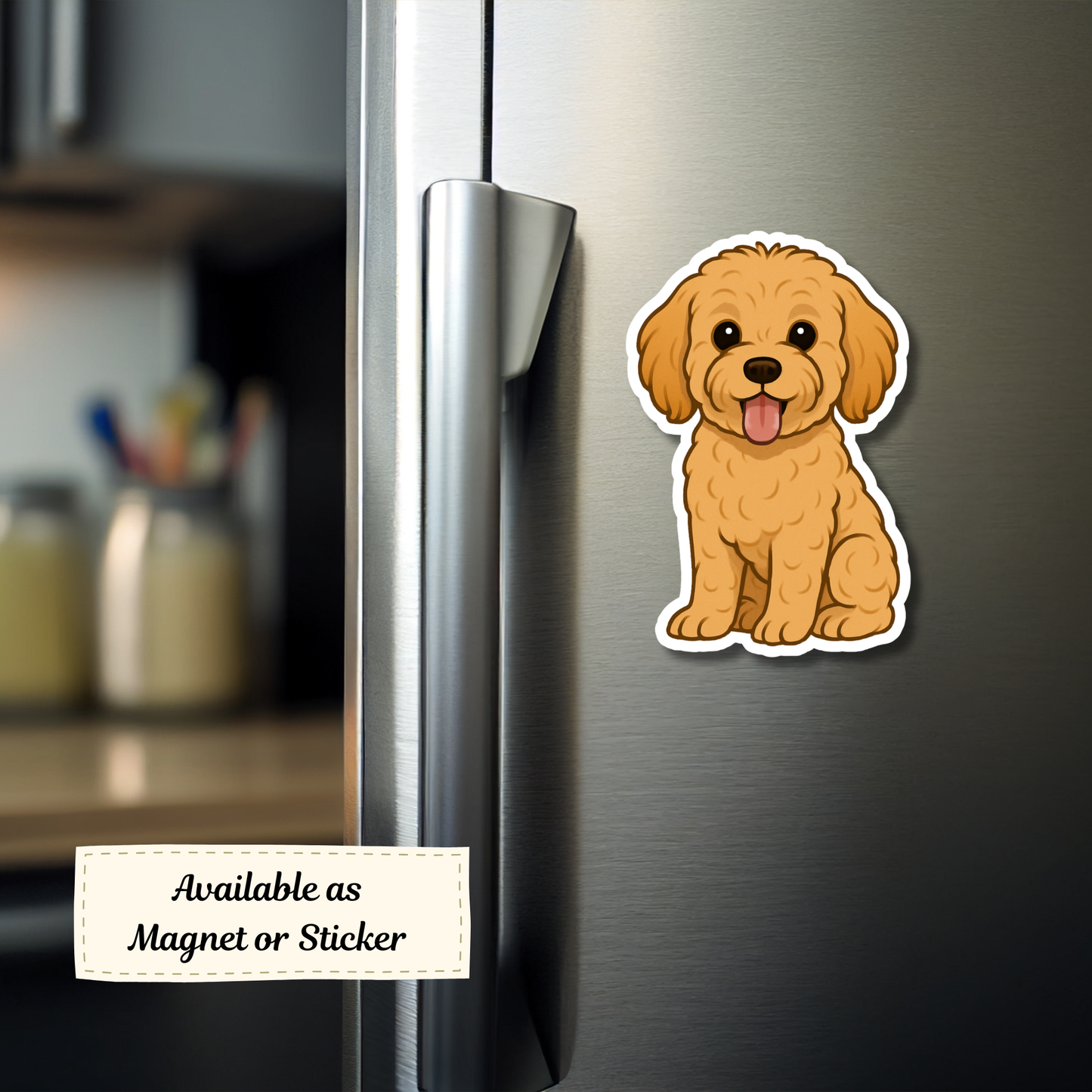 Custom Maltipoo Dog Sticker - Apricot | Personalized with Name