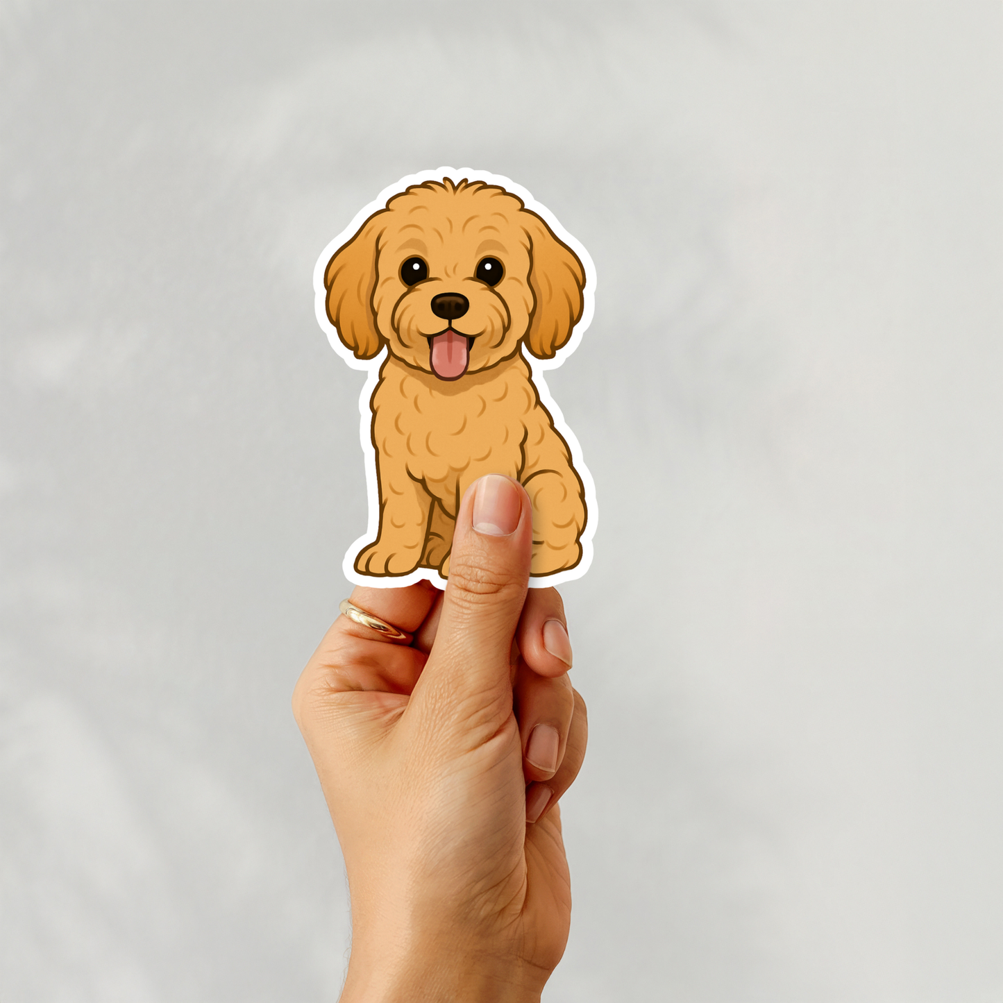 Custom Maltipoo Dog Sticker - Apricot | Personalized with Name