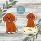 Custom Maltipoo Dog Sticker - Red | Personalized with Name