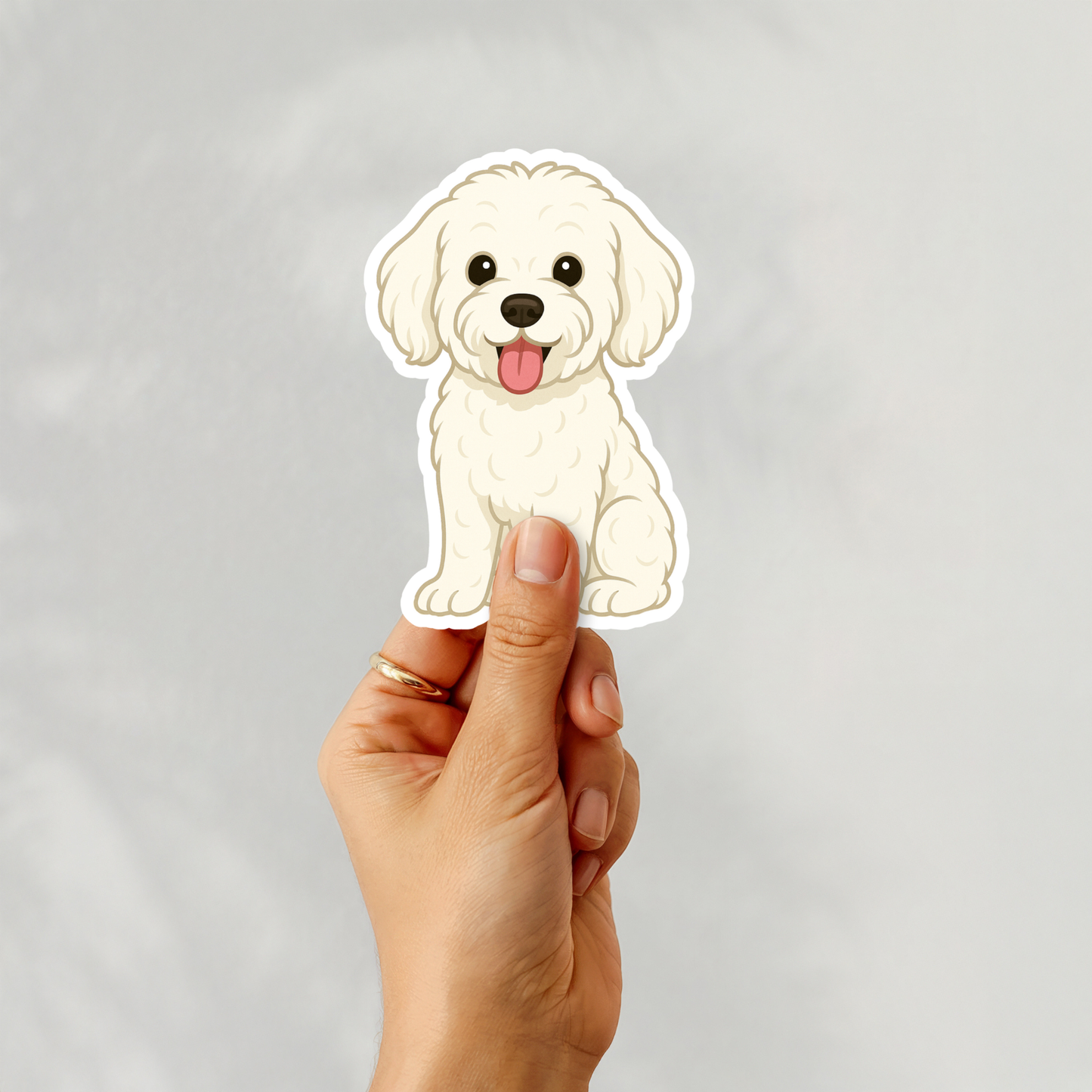 Custom Maltipoo Dog Sticker - White | Personalized with Name