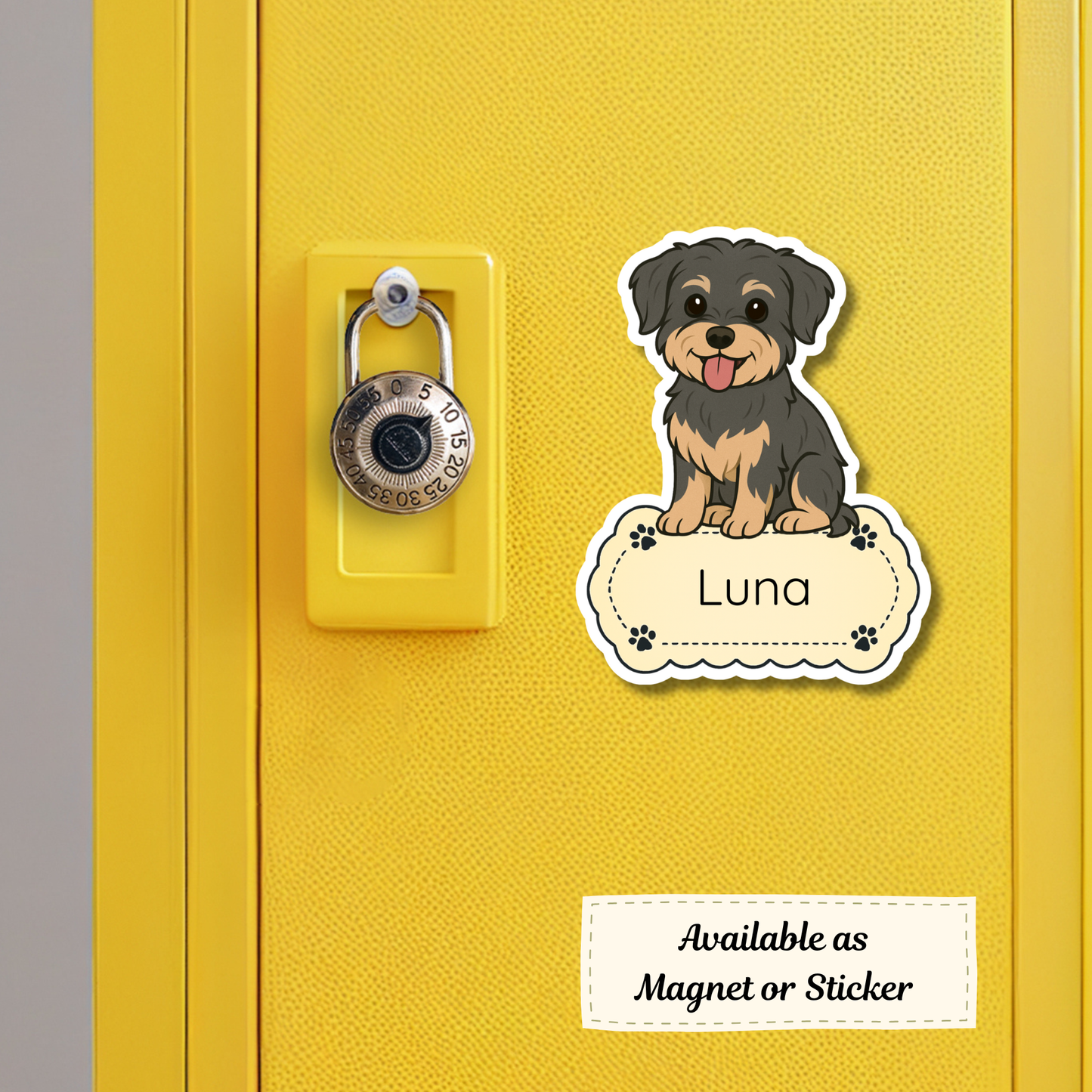 Custom Morkie Dog Sticker - Black and Tan | Personalized with Name