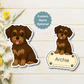 Custom Morkie Dog Magnet - Chocolate and Tan | Personalized with Pet Name