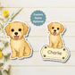 Custom Morkie Dog Magnet - Gold and White | Personalized with Pet Name