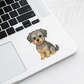 Custom Morkie Dog Sticker - Silver and Tan | Personalized with Name
