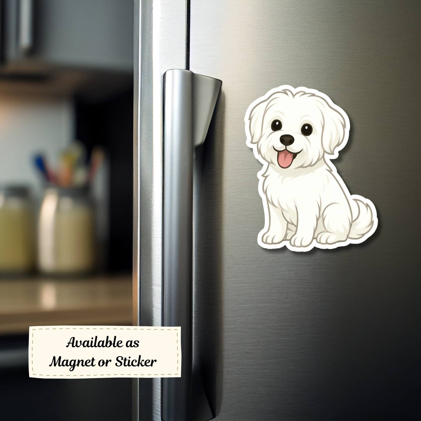 Custom Morkie Dog Sticker - White | Personalized with Name