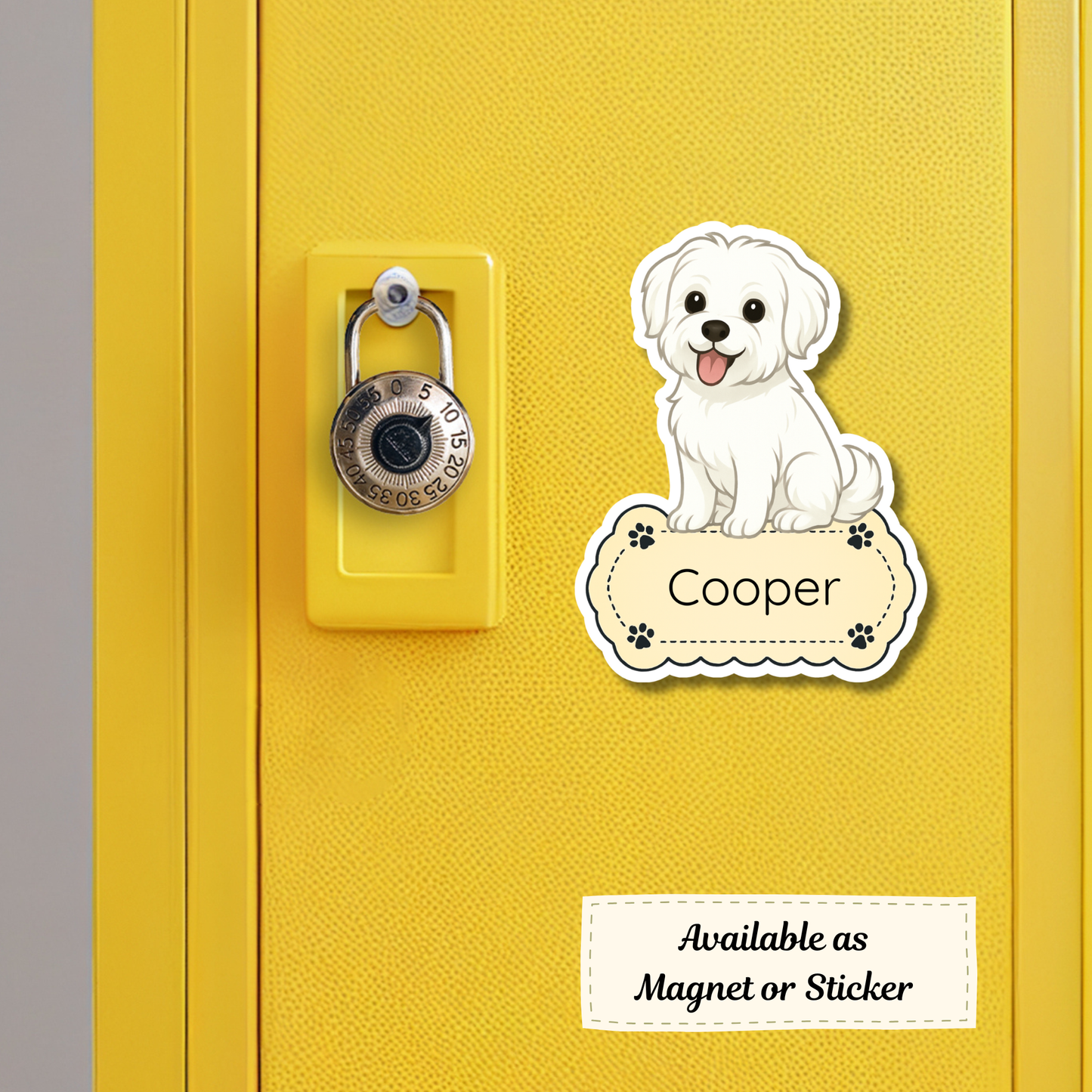 Custom Morkie Dog Sticker - White | Personalized with Name