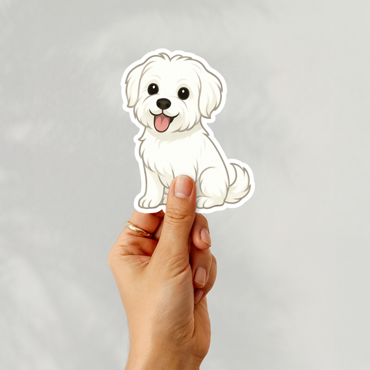Custom Morkie Dog Sticker - White | Personalized with Name