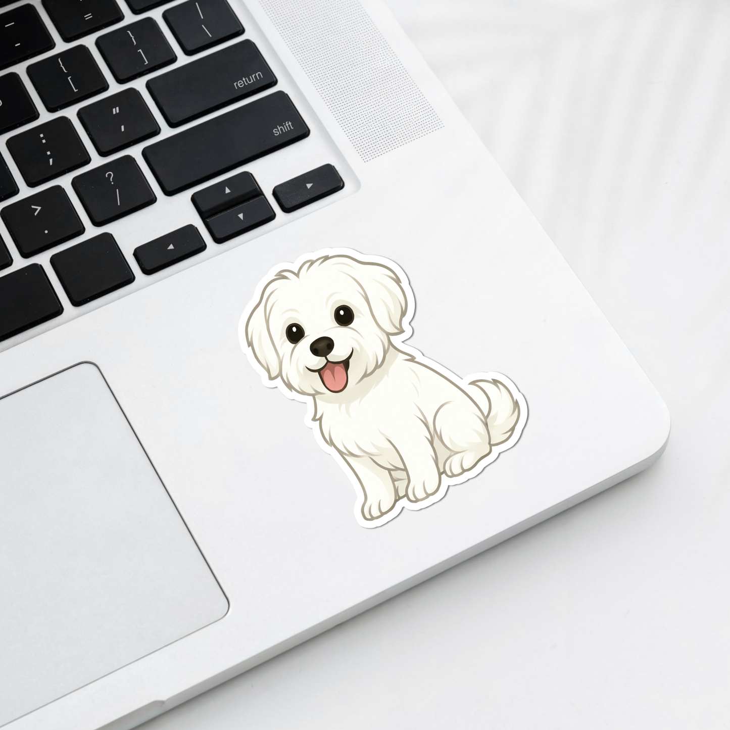 Custom Morkie Dog Sticker - White | Personalized with Name