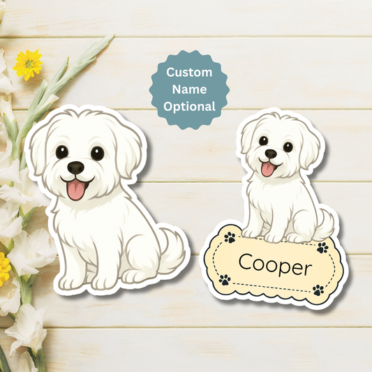 Custom Morkie Dog Magnet - White | Personalized with Pet Name