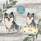 Custom Pomeranian Dog Sticker - Blue Merle | Personalized with Name