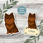 Custom Pomeranian Dog Sticker - Chocolate | Personalized with Name