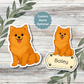 Custom Pomeranian Dog Sticker - Orange | Personalized with Name