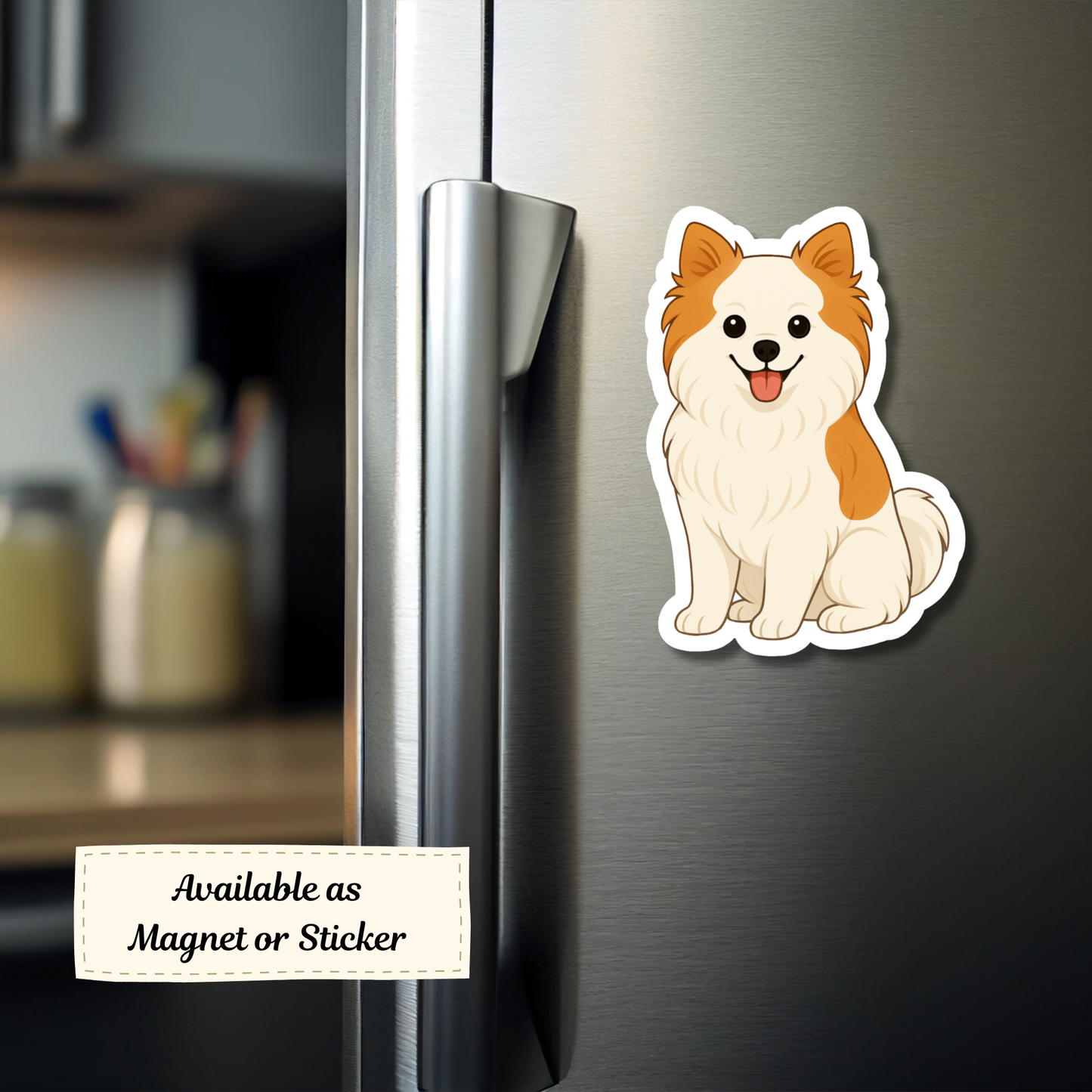 Custom Pomeranian Dog Sticker - Parti | Personalized with Name