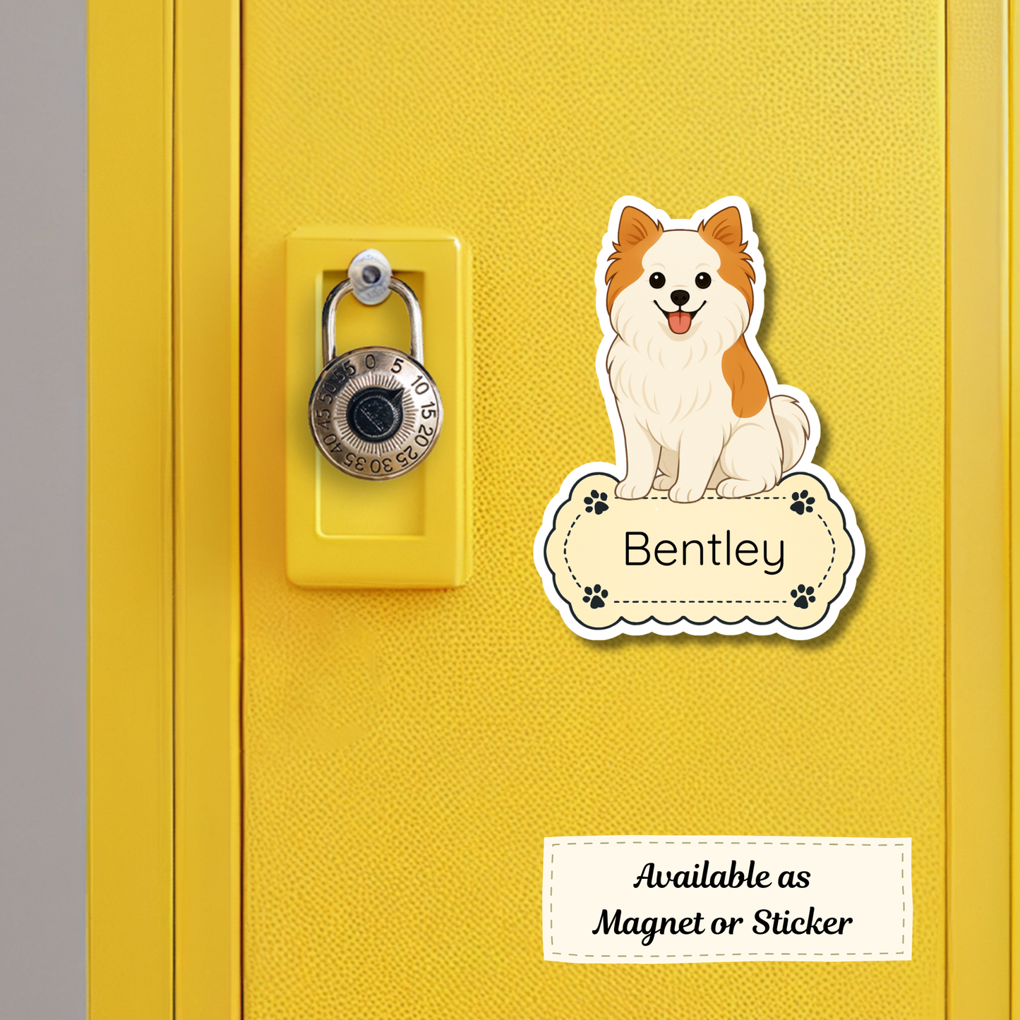 Custom Pomeranian Dog Sticker - Parti | Personalized with Name