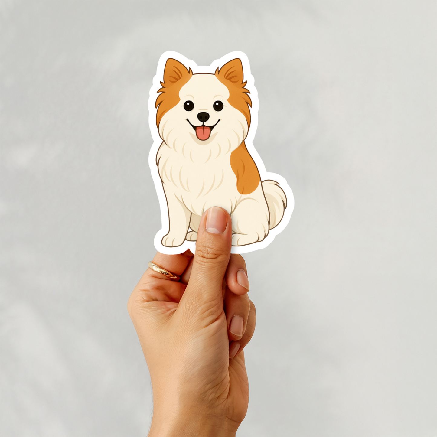 Custom Pomeranian Dog Sticker - Parti | Personalized with Name