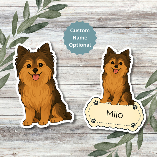 Custom Pomeranian Dog Sticker - Sable | Personalized with Name