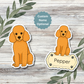 Custom Poodle Dog Sticker - Apricot | Personalized with Name